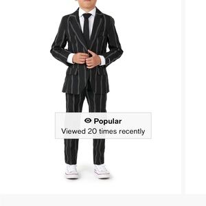 Elegant Black Pinstripe big kid Suit